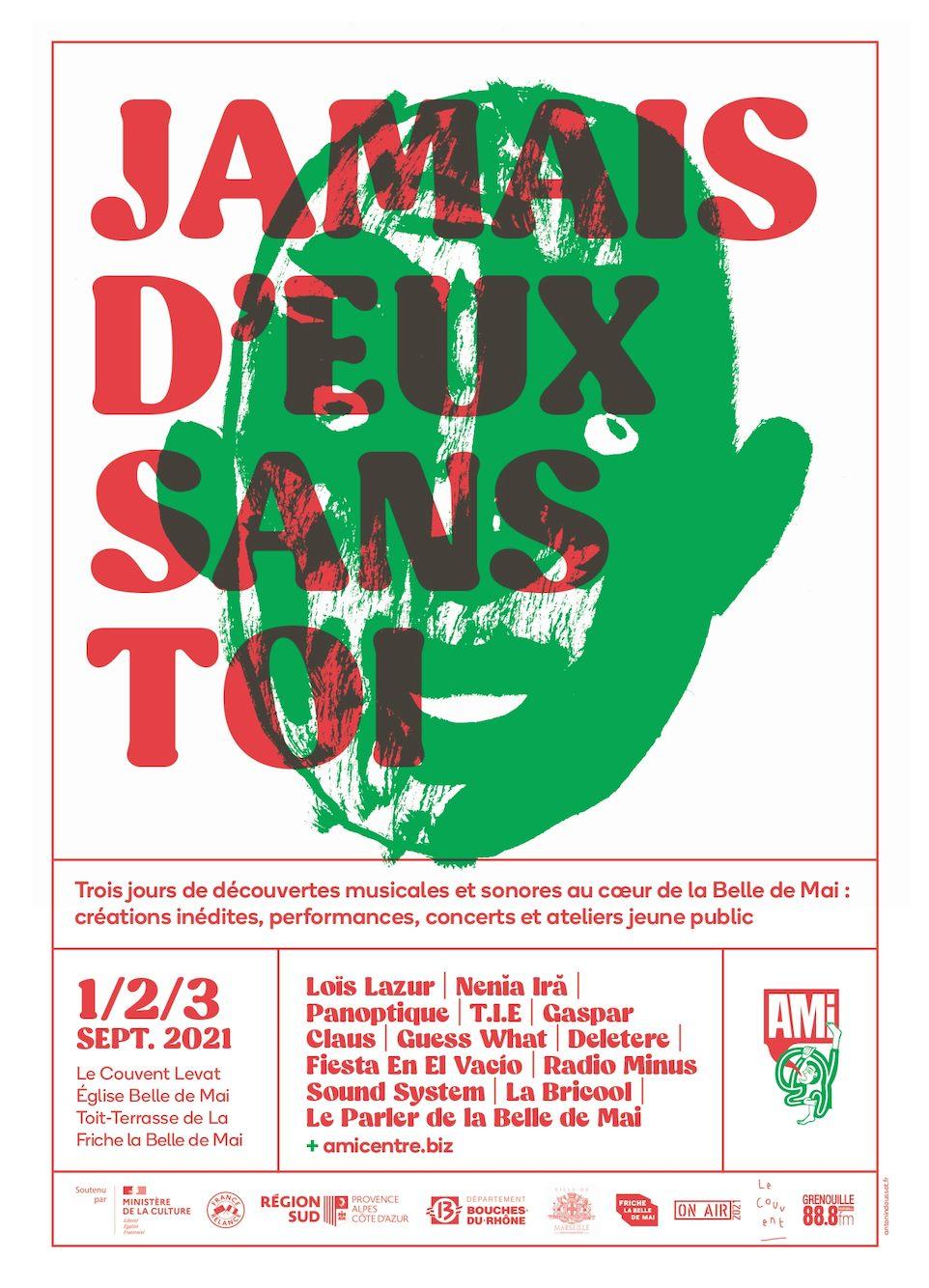 L'AMI (Marseille) organise son nouveau rendez-vous culturel et créatif "JAMAIS D'EUX SANS TOI" , les 1,2, et 3 septembre